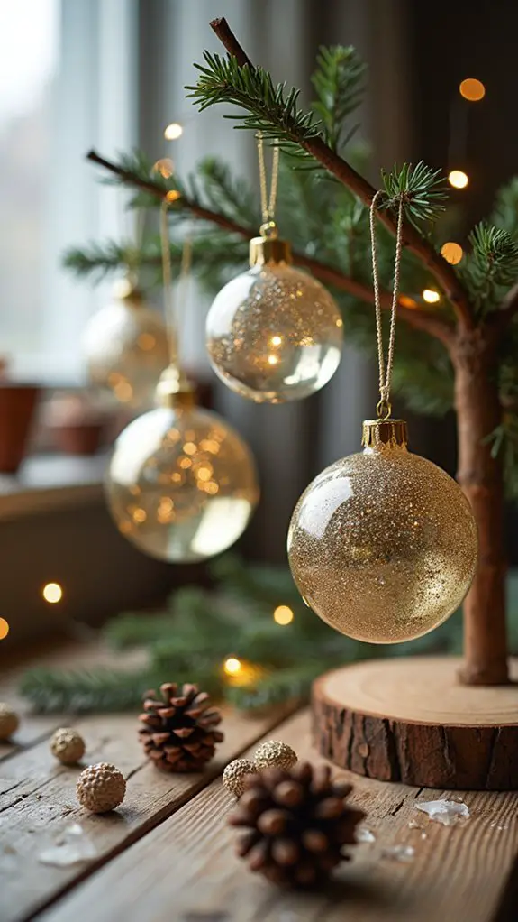 diy glitter filled ornaments