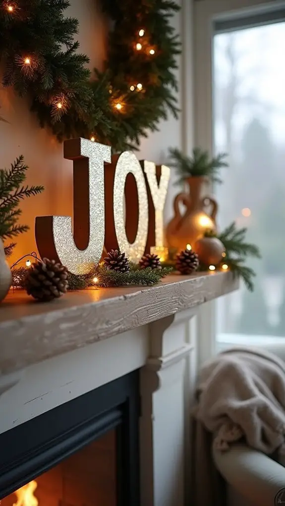 diy glittered wooden letters