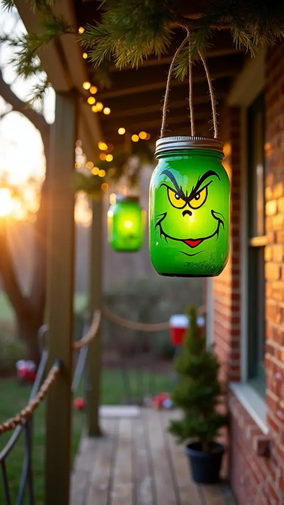 diy grinch lanterns tutorial