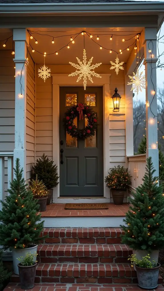 diy lighted snowflake decoration