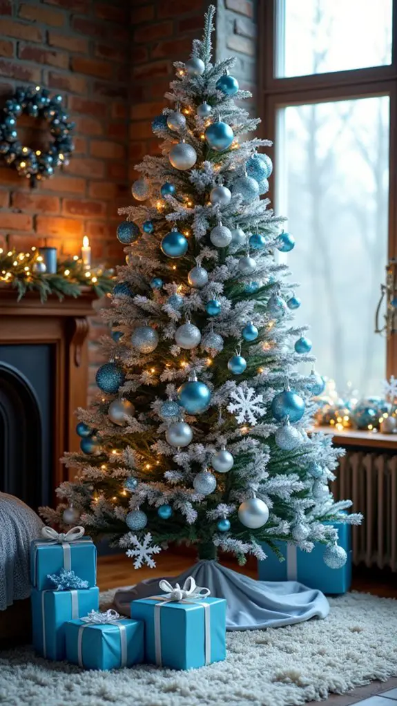 diy metallic blue ornaments