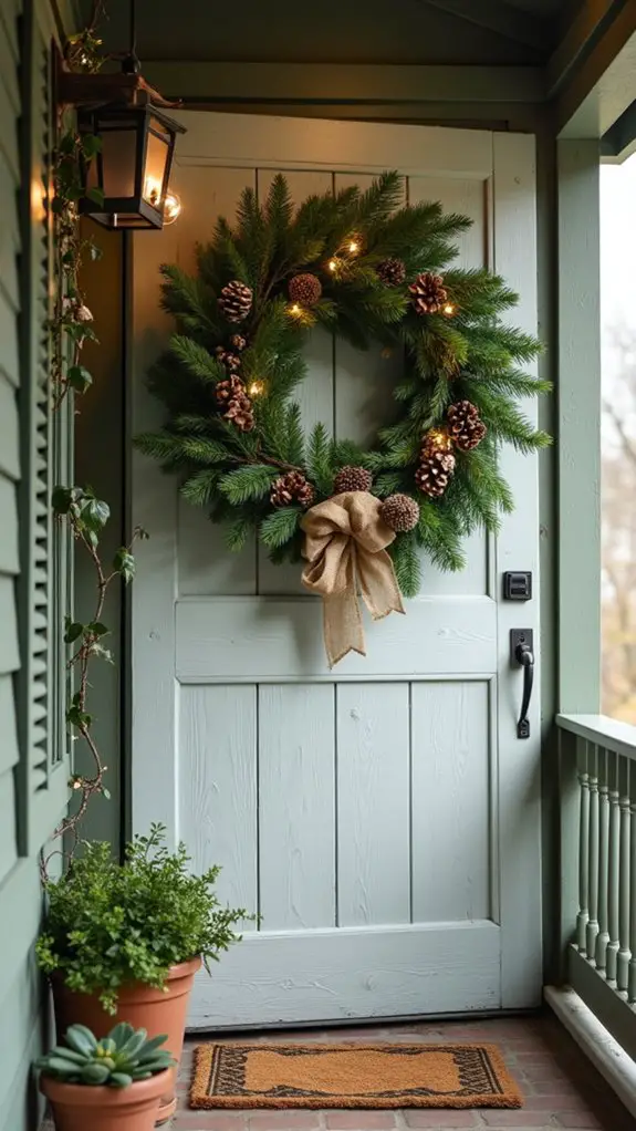 diy pine wreath creation