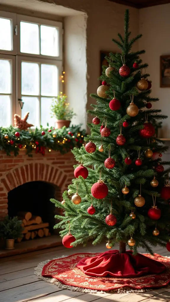 diy red gold ornaments