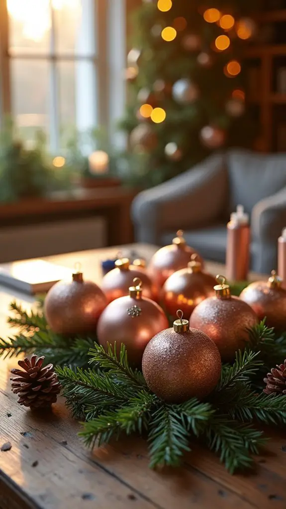 diy rose gold ornaments