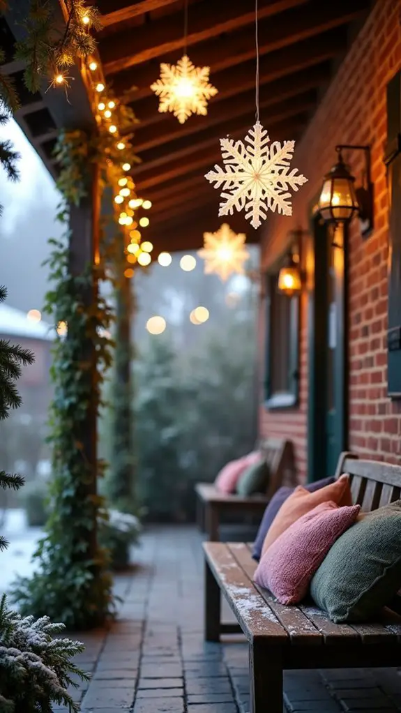 diy snowflake lantern decor