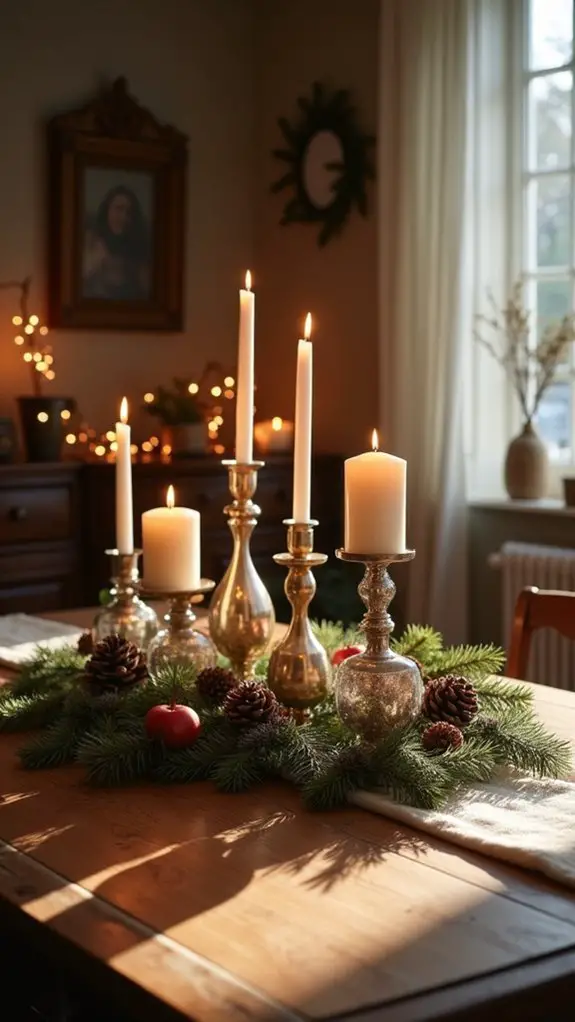 dramatic multi tiered candle display