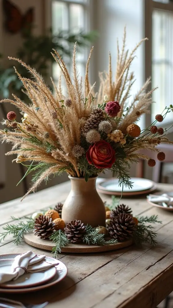 dried flower centerpiece arrangement