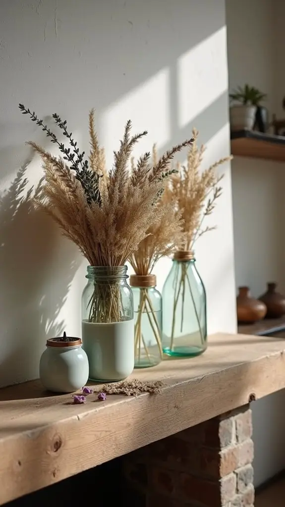 dried flower jar decor