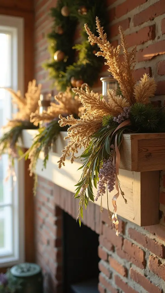 dried flowers with ribbons