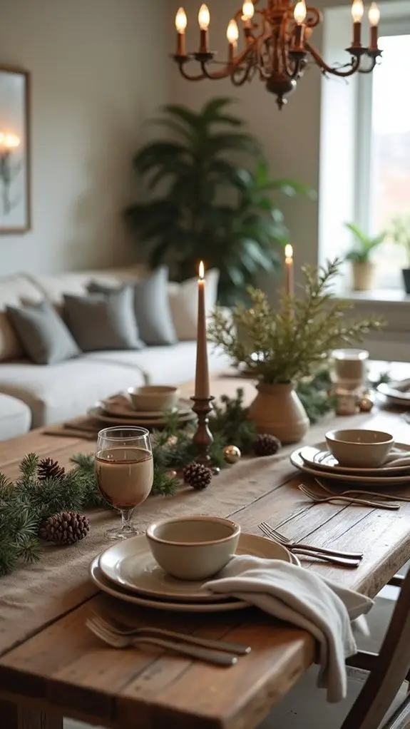 earthy stoneware holiday dining