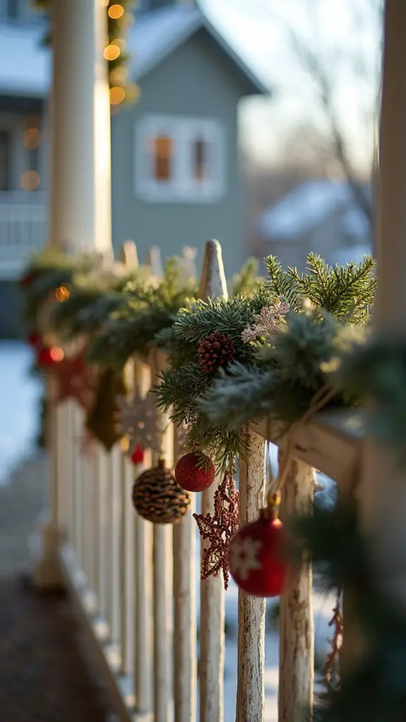 easy festive railing decorations