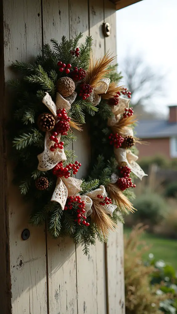 eclectic textured christmas wreath
