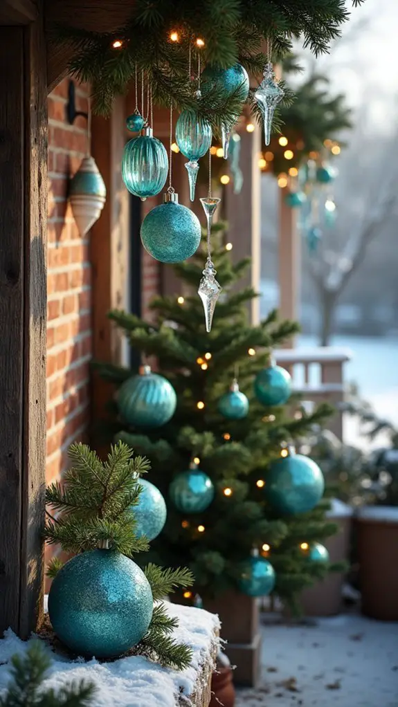 elegant aqua blue ornaments