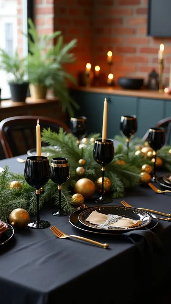 elegant black gold glasses