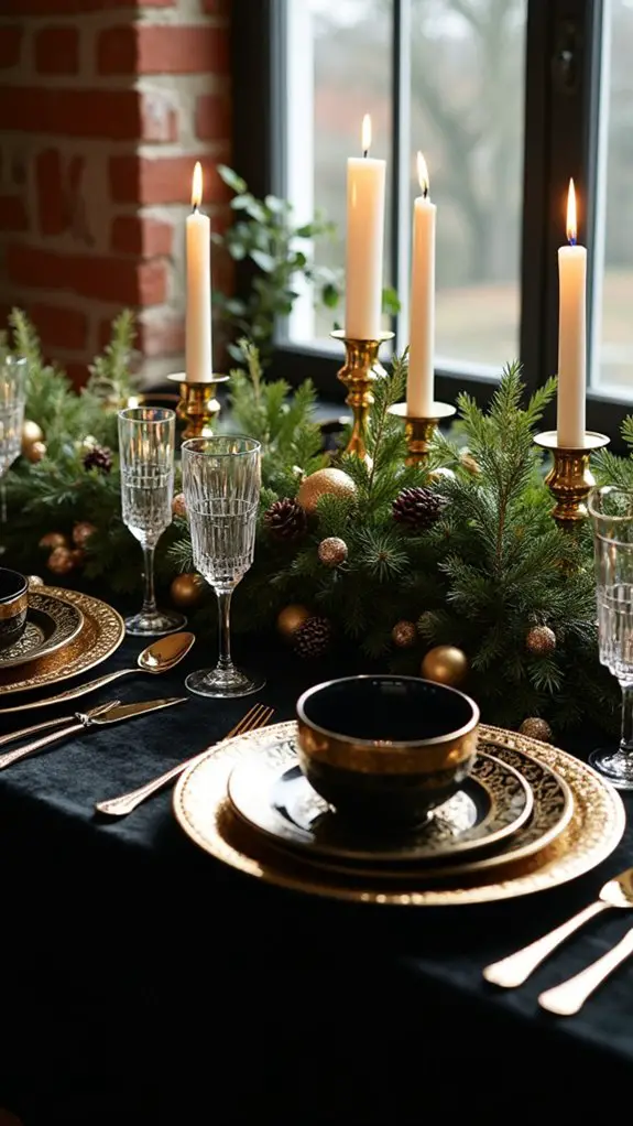 elegant black gold setting