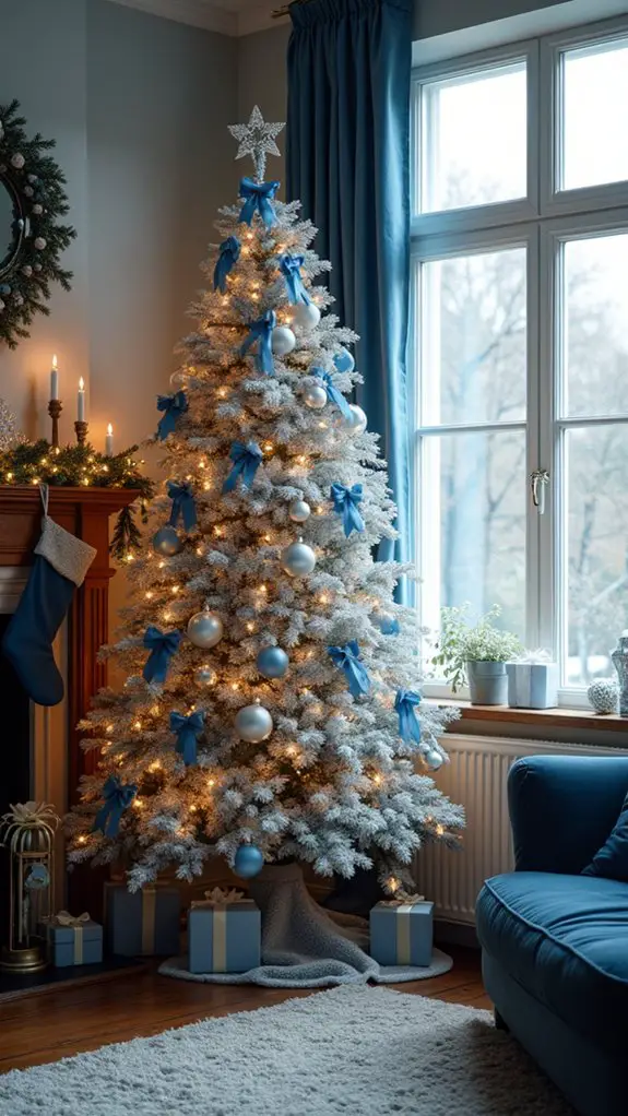 elegant blue and silver