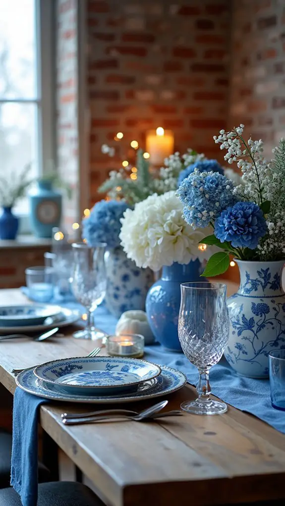 elegant blue and white