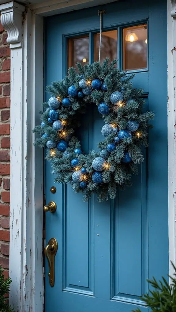 elegant blue and white wreaths