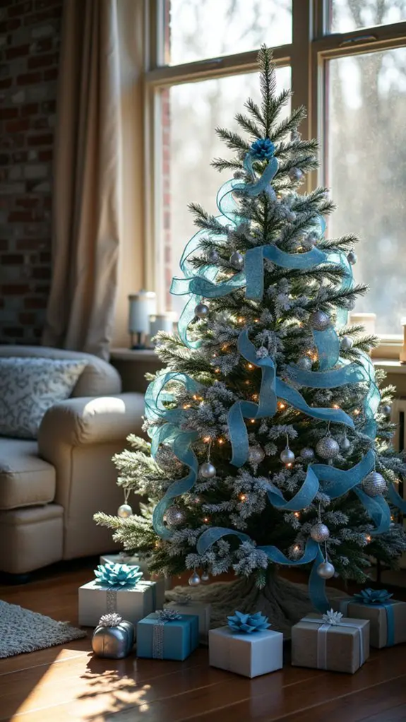 elegant blue silver swirls