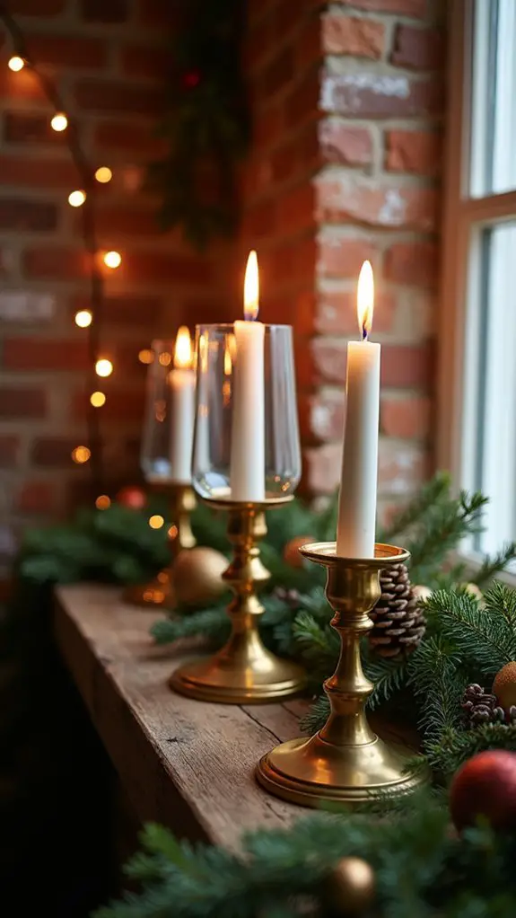 elegant brass and glass