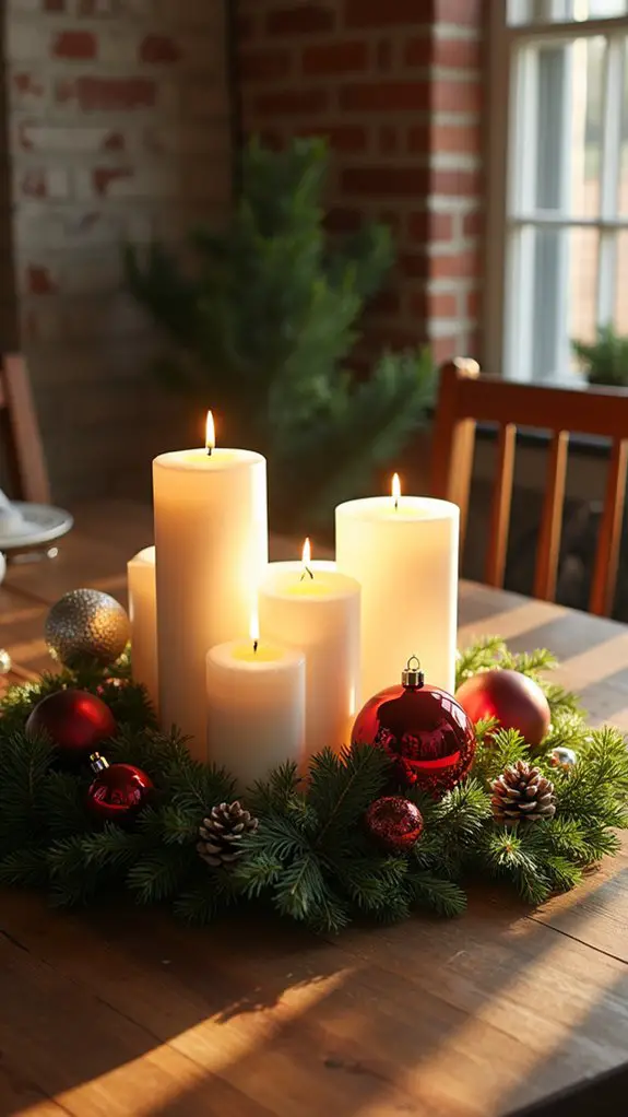 elegant candles and greenery