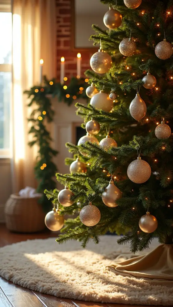 elegant champagne cream baubles