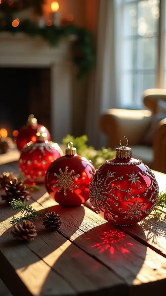elegant crystal studded ornaments