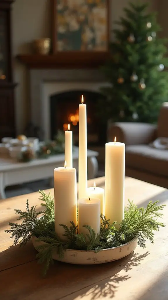 elegant festive candle arrangements
