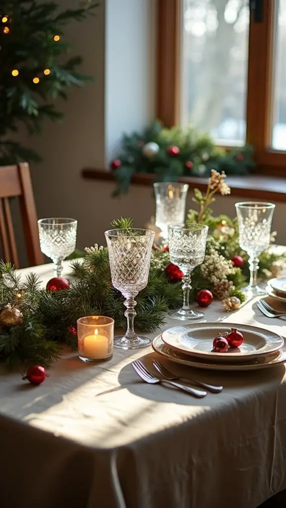 elegant glassware holiday decor