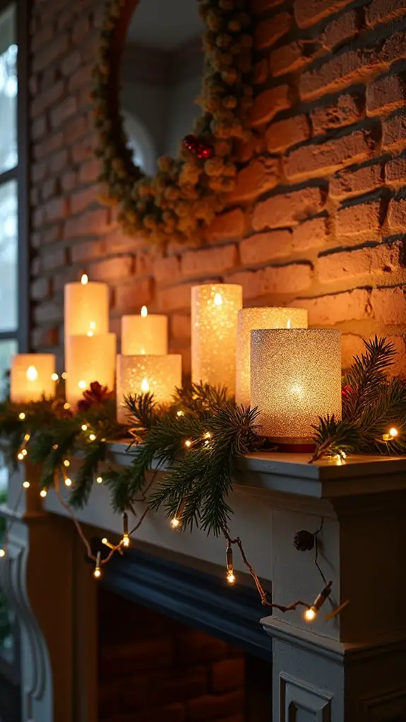 elegant glittering candle arrangements
