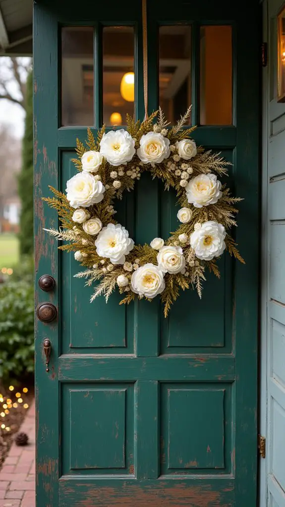 elegant gold and white wreath