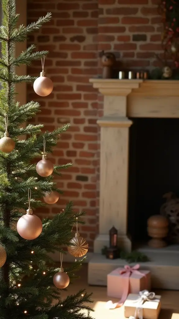 elegant gold blush ornaments