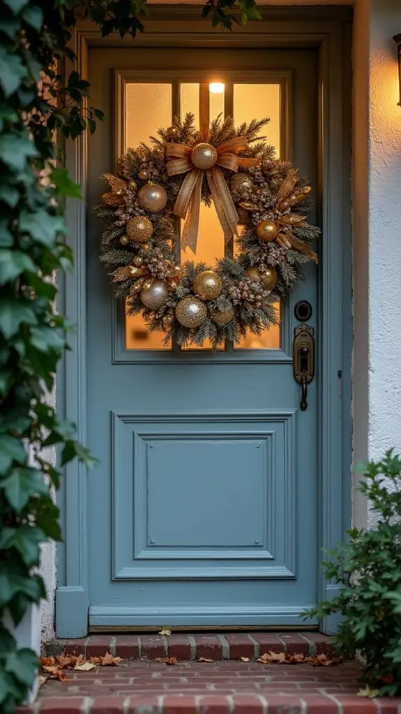 elegant gold crystal wreath