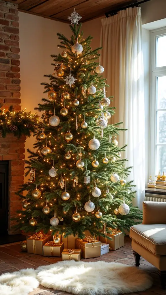 elegant gold tree ornaments