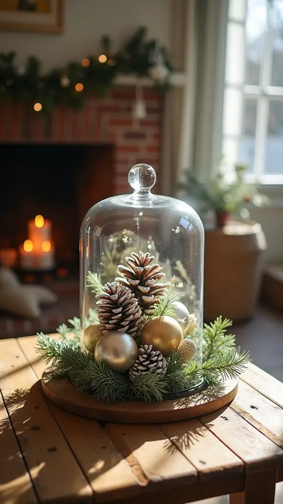 elegant holiday cloche centerpiece