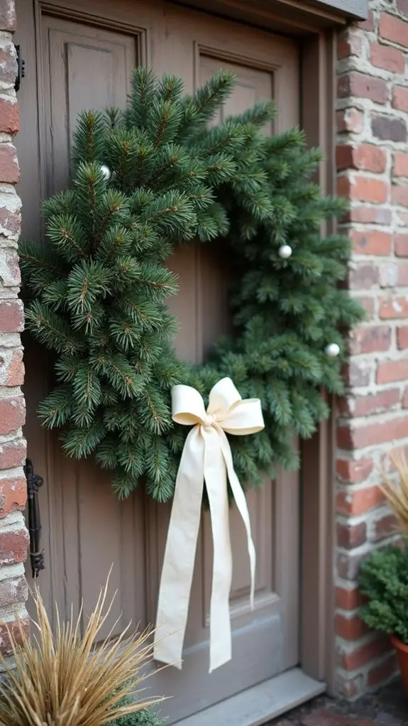 elegant ivory ribbon wreath