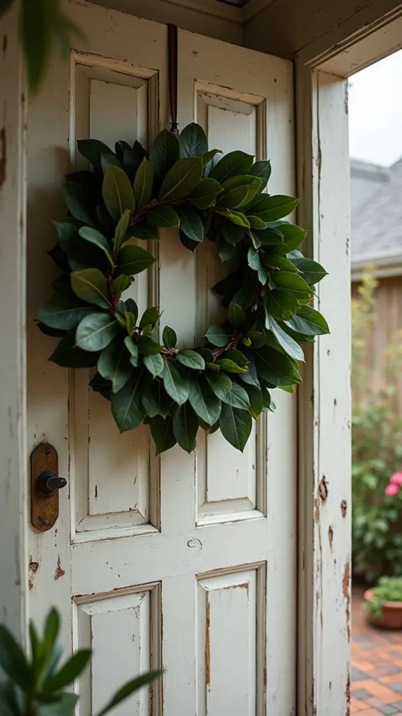 elegant magnolia leaf wreath