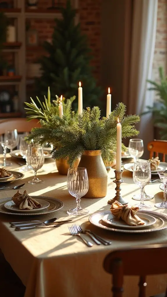 elegant metallic table setting