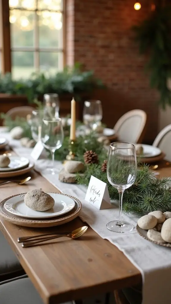 elegant personalized stone place cards