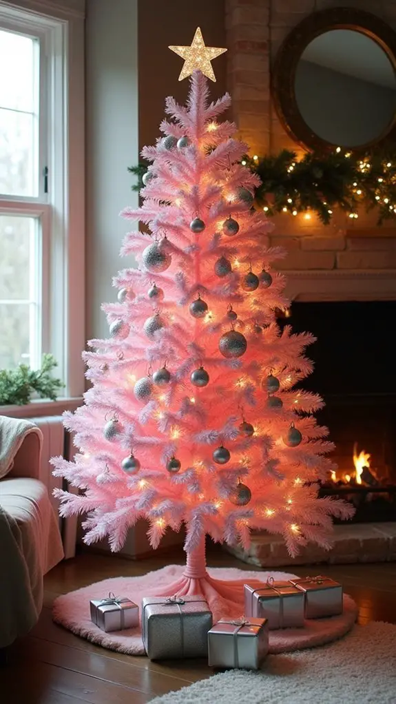 elegant pink and silver