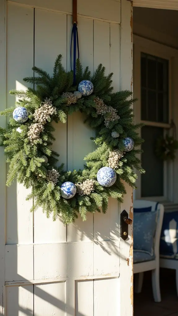 elegant porcelain wreath accents