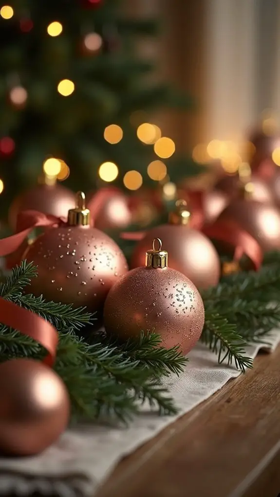 elegant ribbon wrapped ornaments