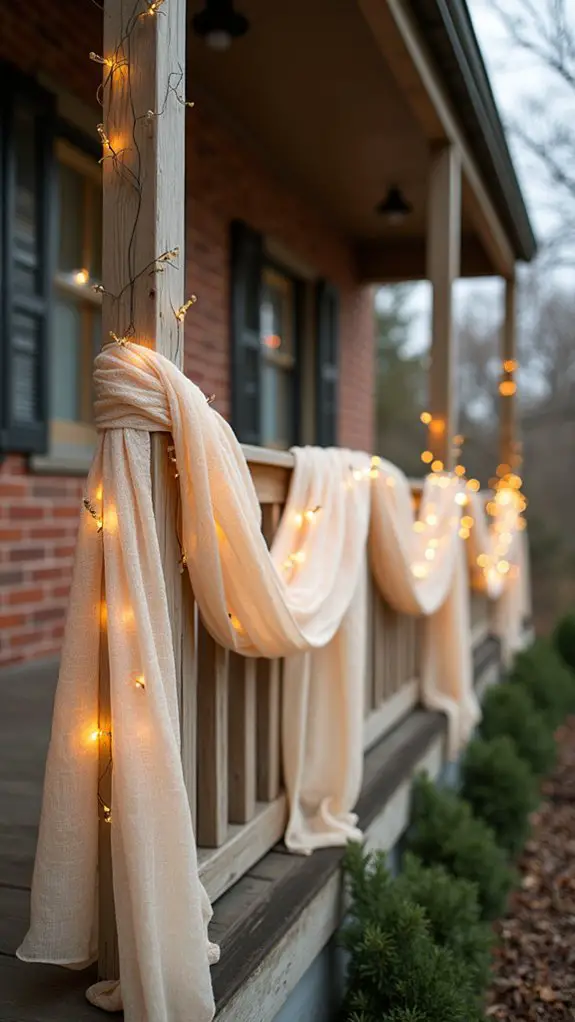 elegant sheer fabric draping