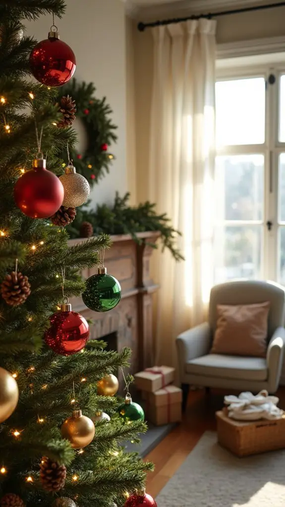 elegant shimmering glass ornaments