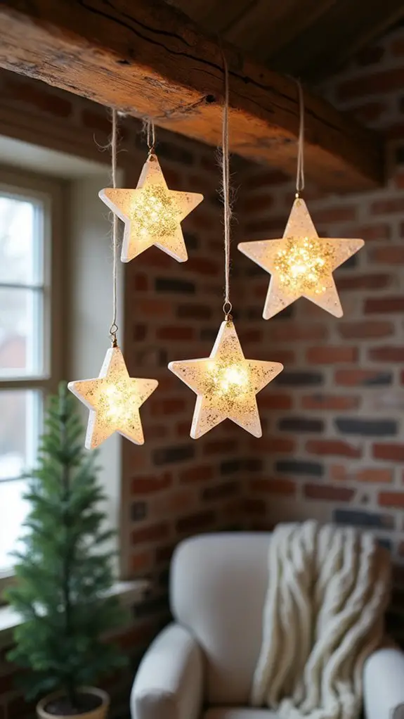 elegant shimmering star ornaments