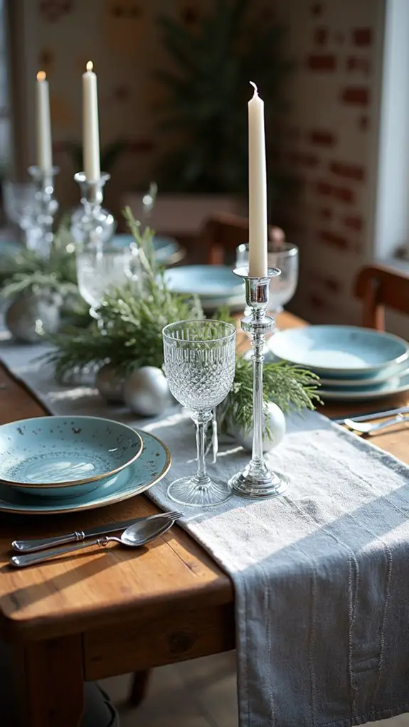 elegant silver and blue