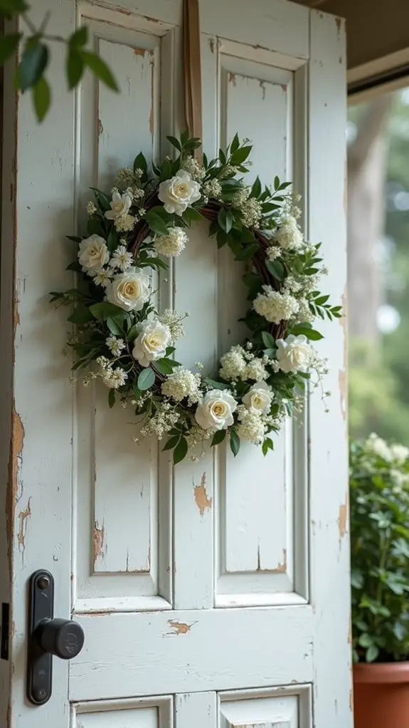elegant simple white wreath