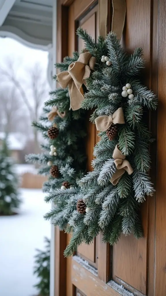 elegant snowy pine wreath