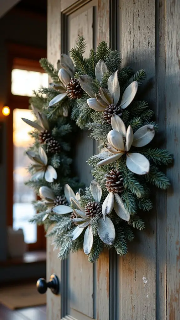 elegant snowy wreath decoration