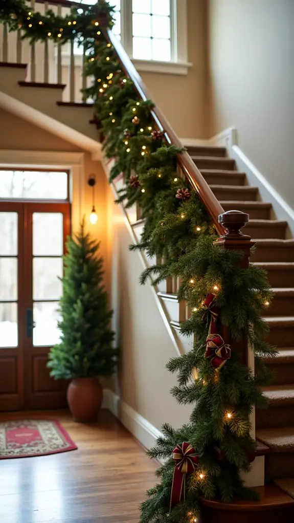 elegant staircase holiday decor